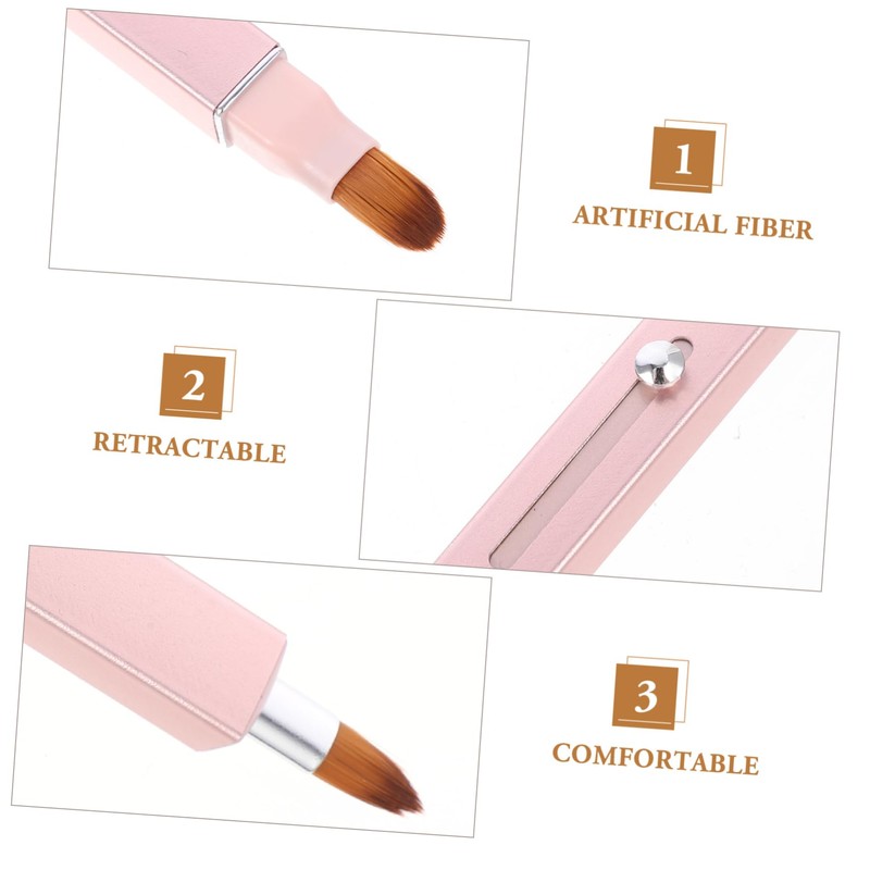 Baluue 2pcs Retractable Lip Brush Soft Bristle Lipstick Applicator Makeup