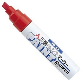 Mitsubishi Pencil Paint Marker (Oil Pigment, Bold Square Core), Red (Price for 10) PX30.15