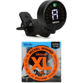 D'Addario Nexxus 360 Rechargeable Headstock Tuner With EXL110BT Electric Guitar