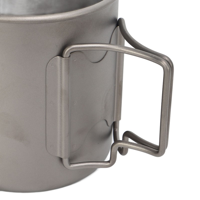 Titanium Mug 500ml Rounded Edge Design Lightweight Portable Mug with