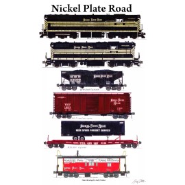 Nickel Plate Road Freight Train 6 magnets Andy Fletcher