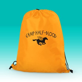 Orange Camp Half Blood Drawstring Bag - Percy Jackson Greek Gods Book Gym Football Swimming Dance Back to School Nursery Primary Backpack Gift Present (Orange)