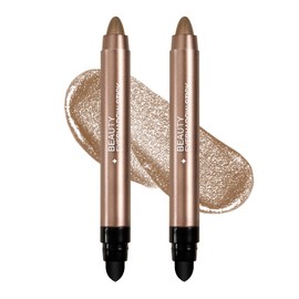 Boobeen Lidschatten-Stift-Set, Schimmernder Lidschatten-Stift, Cremiger Highlighter, Wasserfester Eyeshadow-Bleistift, 2 Stück