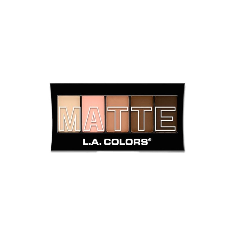 L.A. COLORS 5 Color Matte Eyeshadow Palette, Tan Khaki CEM478