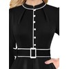 VFSHOW Womens 2024 Winter Work Business Dresses Pockets Midi Belted