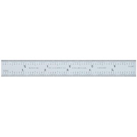 Starrett CB6-16R Combination Square Blade With Inch Graduations, Sets And Bevel Protractors, Satin Chrome Finish, 16R Graduation, 3/4" Width, 5/64" Thickness, 6" Size