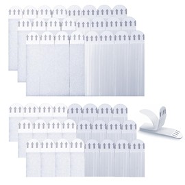 24 Paar (48 Streifen) Klebestreifen zum Aufhängen von Bildern, Klebestreifen mit Haken, wasserfest, ohne Beschädigung, für Montage an Bilderrahmen zum Aufhängen an der Wand (S/L, 2 Größen)