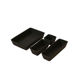 SortJoy The Drawer Organizer Set, Organizer Bins Kid Pet Toy Clothes Underwear Sock Bra Closet Bathroom (Carbon, Dark Grey)