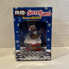 Mars M&M's Secret Santa Christmas 5" Snow Globe Snowglobe Trinket Box