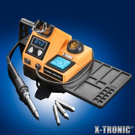 X-Tronic Model 9040-PRO-X • 200 Watt Heavy Gauge Soldering Iron Station w/4 Soldering Tips • Temp: 392°F - 842°F/200°C - 450°C • °C/°F Conversion • 0-30 Minute Sleep Timer