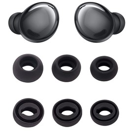 ALXCD Ear Tips Compatible with Galaxy Buds Pro Earbuds, S/M/L 3 Size 3 Pairs Silicone Replacement Eartips Earbuds Tips, Compatible with Galaxy Buds Pro SM-R190, 3 Pairs, Phantom Black