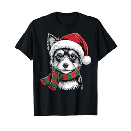 Toy Fox Terrier Dog Xmas Santa Hat Scarf Christmas Costume T-Shirt