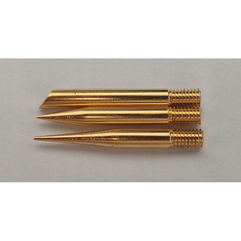 Soldering Tip, Gold-Plated, Screwed, Thread M4, Parkside Replacement - Set