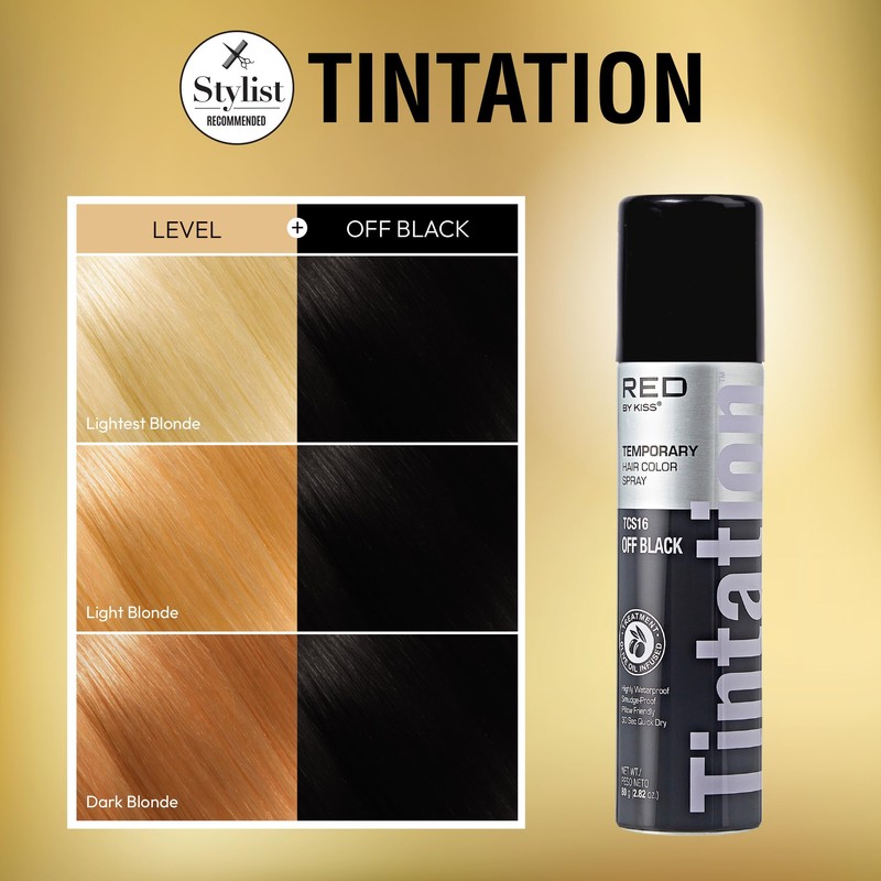 Red by Kiss Tintation Temporary Hair Color Spray, Instant Gray