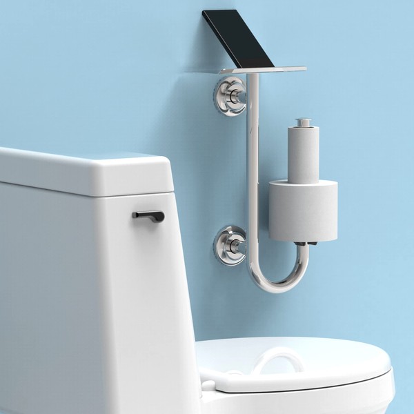 Multi-Functional 3-in-1 Toilet Paper Holder with Heavy Duty Commode Safety