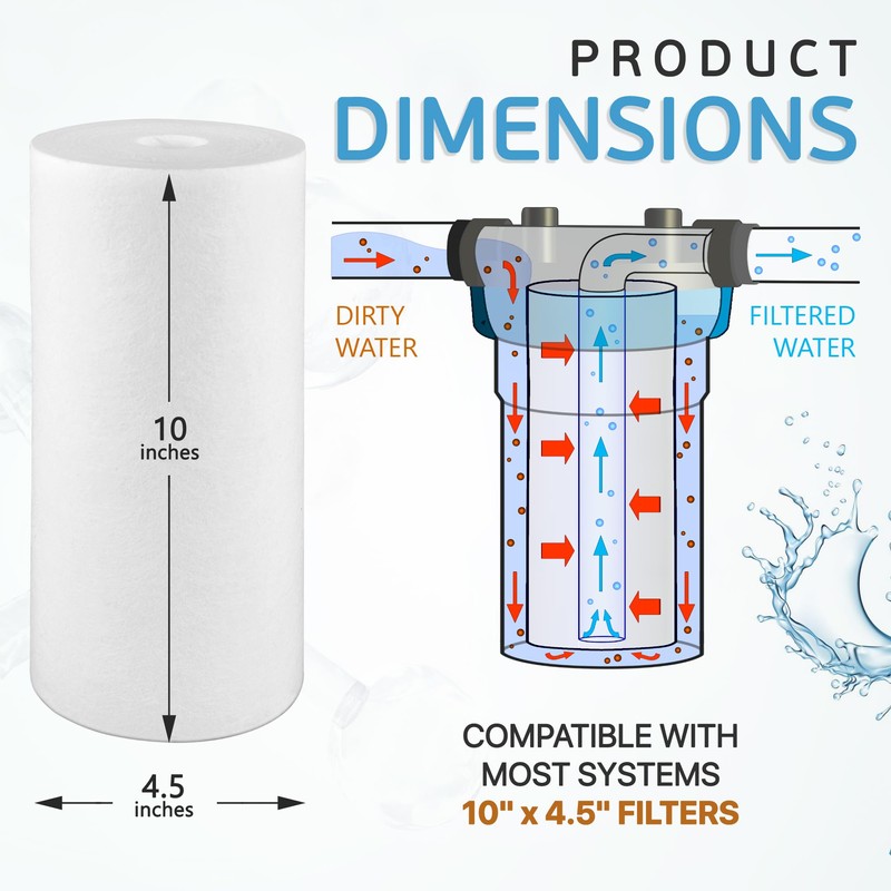Ronaqua 10" x 4.5" Big Sediment Replacement Water Filter Cartridge,