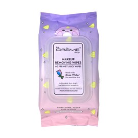 The Crème Shop Makeup Removing Wipes Made with Rose Water for Sensitive Skin (60 Pre-Wet Juicy Wipes)