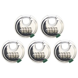 Unity 4 Digit Resettable Combination Disc Padlock 2-3/4" (70mm) with Hardened Steel Shackle, Great for self Storage, Storage Unit, Mobile Storage, Garage, Fence,Trailer Tongue and More (5 Pack)
