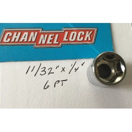 CHANNELLOCK  11/32" x 1/4" DR  STANDARD  SOCKET  6 Point Free USA Shipping