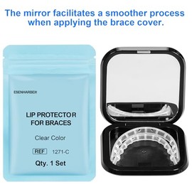 Cubierta de comodidad para brackets, protector labial, protector bucal, almohadilla labial, protector de dientes para brackets, alineador, alternativa a la cera dental, clip duro y rígido, en estuche