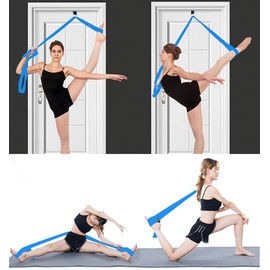 Leg Stretch Band - to Improve Leg Stretching - Easy Install on Door - Perfect Home Equipment for Ballet, Dance and Gymnastic Exercise Flexibility Stretching Strap Foot Stretcher Bands (Light Blue)