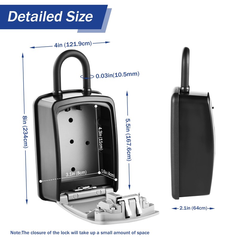 Iron Lock® XXL Key Lock Box Portable and Wall Mounted