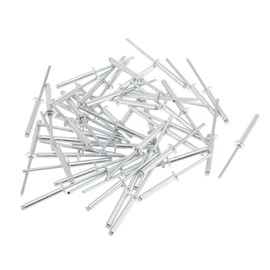 TUCKBOLD Dome Head Large Flange Blind Rivets Silver Tone 50 Pcs 4mm Grip Diameter 25mm Grip Length 8mm Flange Diameter Aluminum Alloy Iron