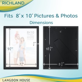 Langdon House 8x10 Black Picture Frame - Distinguished Edging for Classic Style - Richland Collection