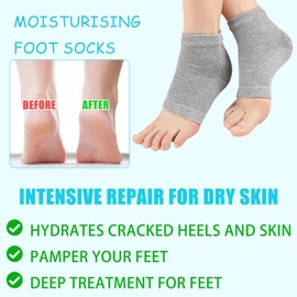 4 Pairs Gel Heel Socks,Soft Moisturizing Socks Gel Lining Infused,toeless Socks Comfortable Soft Vented Moisturizing Socks Suitable for Care Skin Dry Cracked High Heel