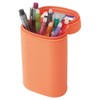 Lihit Lab A7694-4 Stand Pen Case, Oval Type, Orange