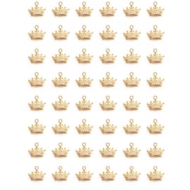 Ruwado 30 Pcs Tiara Charm Mini Metal Vintage Cute Jewelry Pendant for DIY Making Necklace Bracelet Necklace Jewelry Making Crafting Accessories Earring Zippers (Gold)