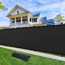 Cisvio 6' x 4' Black Privacy Fence Screen 90% Blockage Heavy Duty Fencing Cover with Grommets Mesh Shade Net for Outdoor Wall Yard Backyard Patio Porch Pool (We Make Custom Size)