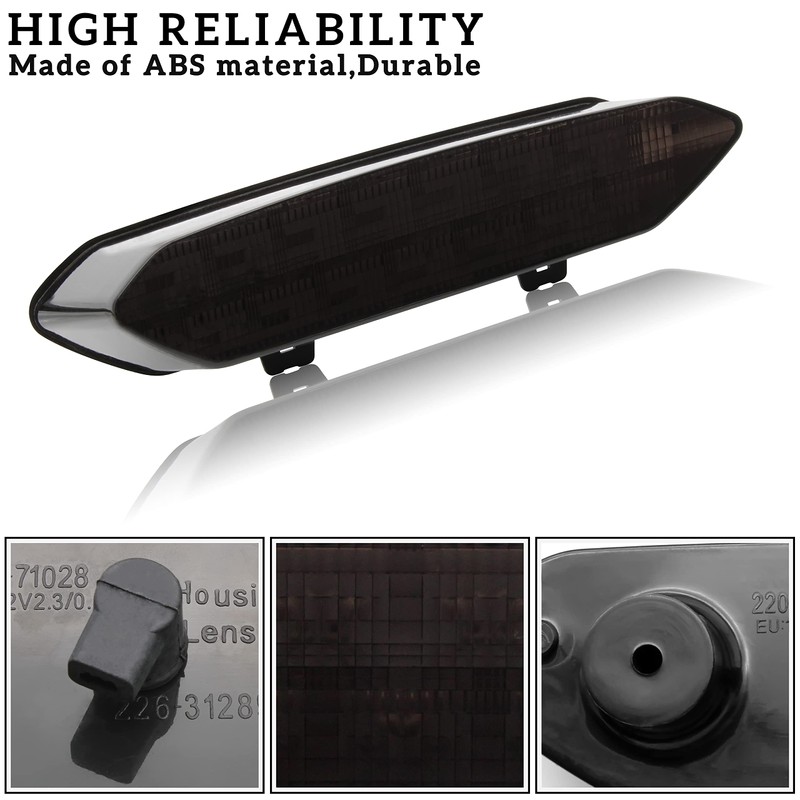 SAUTVS LED Smoked Black Tail Light Brake Light Taillight for