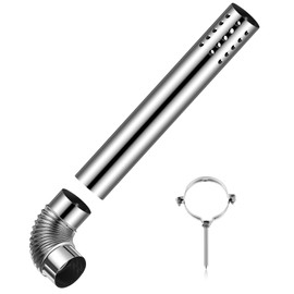 Blulu Stainless Steel Direct Vent Pipe Kit for Tankless Water Heater of 3" Od Elbow and 3" Od x 19.7 Length Horizontal Termination Pipe with Chimney Rain Cap and Clip for Water Heater and Ductwork