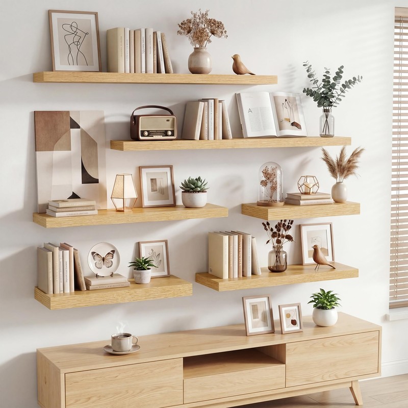Dreamland 40in Deep Floating Shelves for Wall, Rustic Wall Shelves
