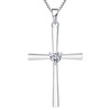 YL Women's Cross Necklace 925 Sterling Silver Crucifix Pendant Cubic