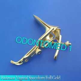 ODONTOMED2011 Pederson Vaginal Speculum Full Gold Medium OB/Gynecology Instruments