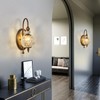 Piepooye Vintage Gold Wall Sconce with Glass Globe Shade Mid