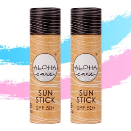 Aloha Sun Stick SPF 50+ Face Mineral Sun Protection for Surfing Eco Paper Stick 20 g (2 Pack (Blue + Pink))