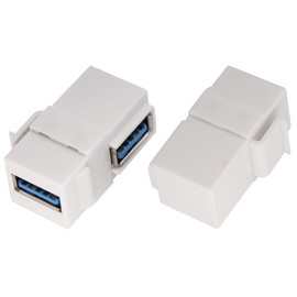 AAOTOKK USB Keystone Adapter USB 3.0 A Keystone Jack Insert Female to Female conector Adapter for Wall Plate Outlet Panel (Black/2 Pack)