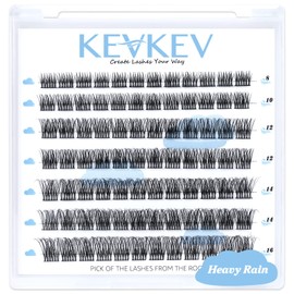 Lash Clusters 84 Pcs Cluster Lashes Eyelash Clusters DIY Cluster Eyelash Extensions Individual Lashes Soft and Comfortable (Heavy Rain,D-8-16mix)