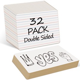 SINDO 32 Pack Dry Erase Boards, 9"x12" Double Sided Easel Small Whiteboards with Lines for Kids, Education Teacher Classroom Bulk, Mini Portable Drawing Writing White Boards Lined Lapboards for Students