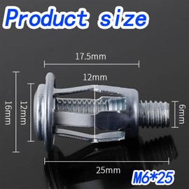 YOKOMING Jack Nut with Installation Tool Set M6 Petal Nuts - １５Pairs Threaded Insert Nuts Expansion Screw Jack Nut