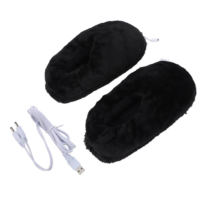 USB Heating Shoes Men Women Washable Outdoor Soft Plush Electric