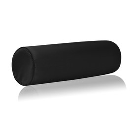 Satin Cylinder Pillowcase | Silk-Like Roll Bolster Pillow Cover with Hidden Zipper | Neck Roll Covers for Hair & Skin Friendly（ Black 18" x 6" ）