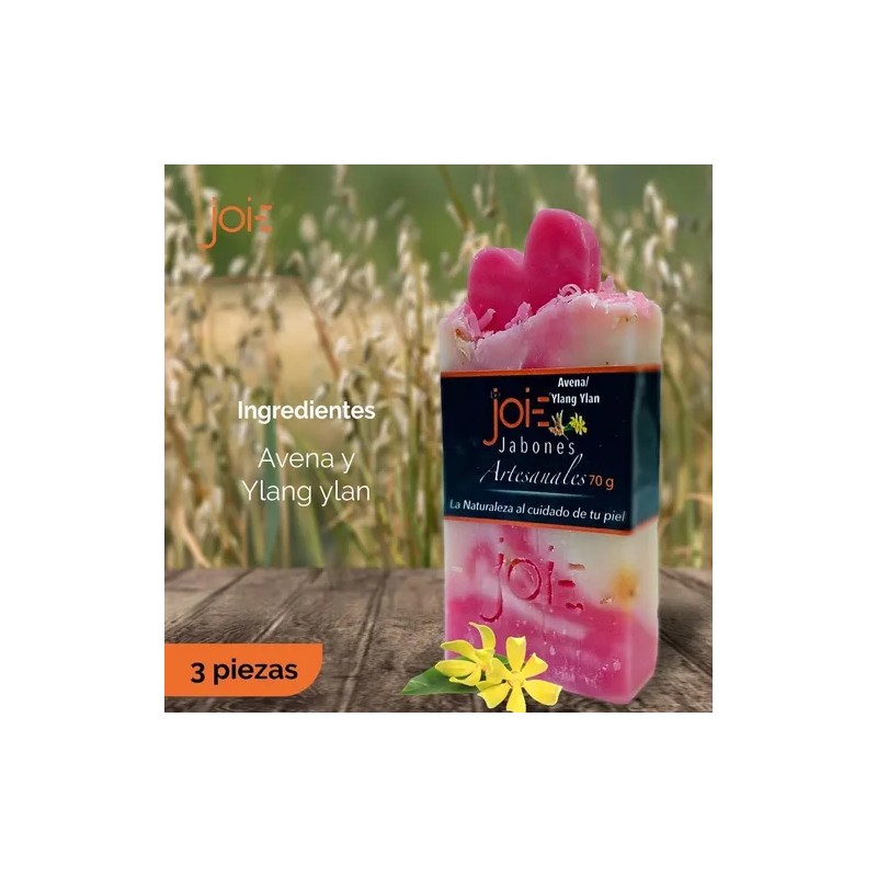 Jabón Artesanal Natural De Avena Con Ylang Ylang (pack 6)