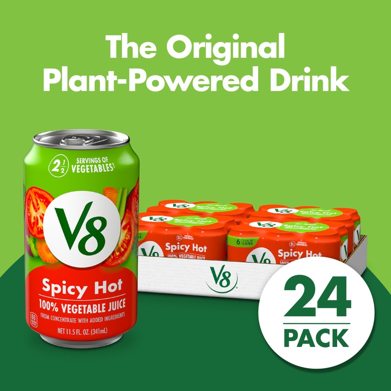 V8 Spicy Hot 100% Vegetable Juice, 11.5 fl oz Can