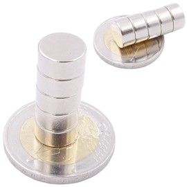 Brudazon 40 Mini Disc Magnets 10 x 5 mm N52 Strongest Level Neodymium Magnets Ultra Strong Power Magnet for Model Making, Photo, Whiteboard, Notice Board, Fridge, Crafts, Magnetic Disc Extra Strong