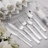 Supernal 60 Pack Pre-Rolled Silver Plastic Cutlery Heavy Duty Wrapped