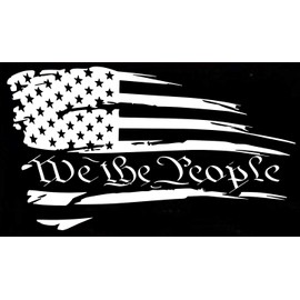 We The People Distressed American Flag Vehicle Vinyl Decal Window Sticker